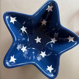 Pier 1 small blue white  Star-Shaped Bowl